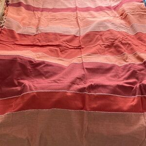 Vintage Indigenous Striped orange/Rust ombré Cotton Bedding Throw 69x101”